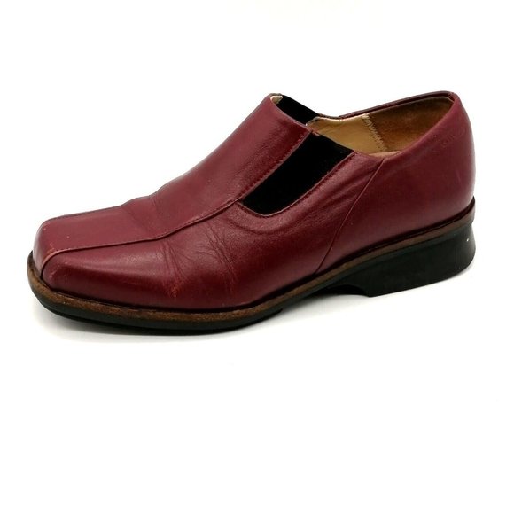 Wolky Womens Loafers‎ Burgundy Slip On Side Elastic Gussets Square Toe EUR 39 - Picture 1 of 11